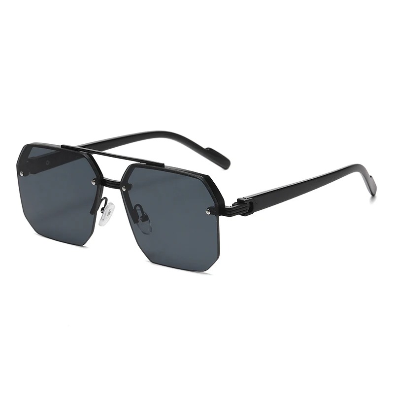 Metal Photo Panel - Men's Metal Sunglasses Square Half Frame
