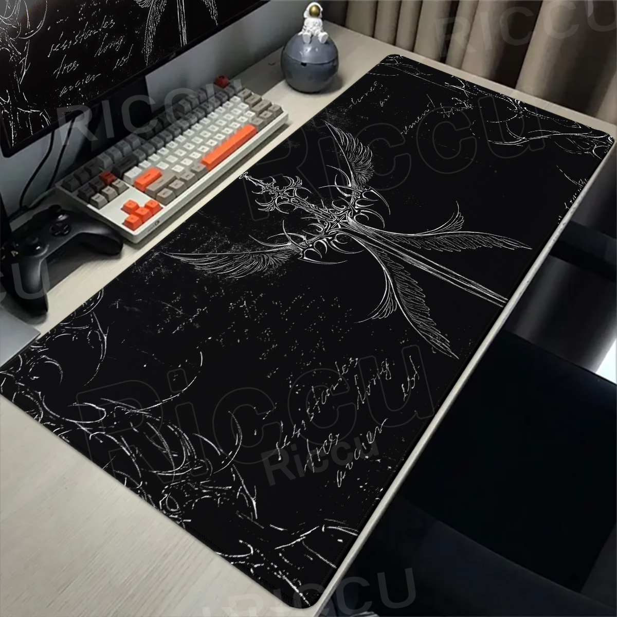 Mouse Pad Blank Sublimation - Cool Sword Art Desk Mat Large