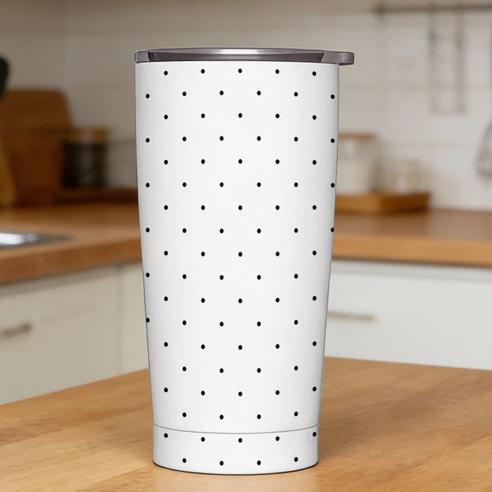 Black & White Polka Dot Patter - Tumbler 20Oz White のレビューと価格