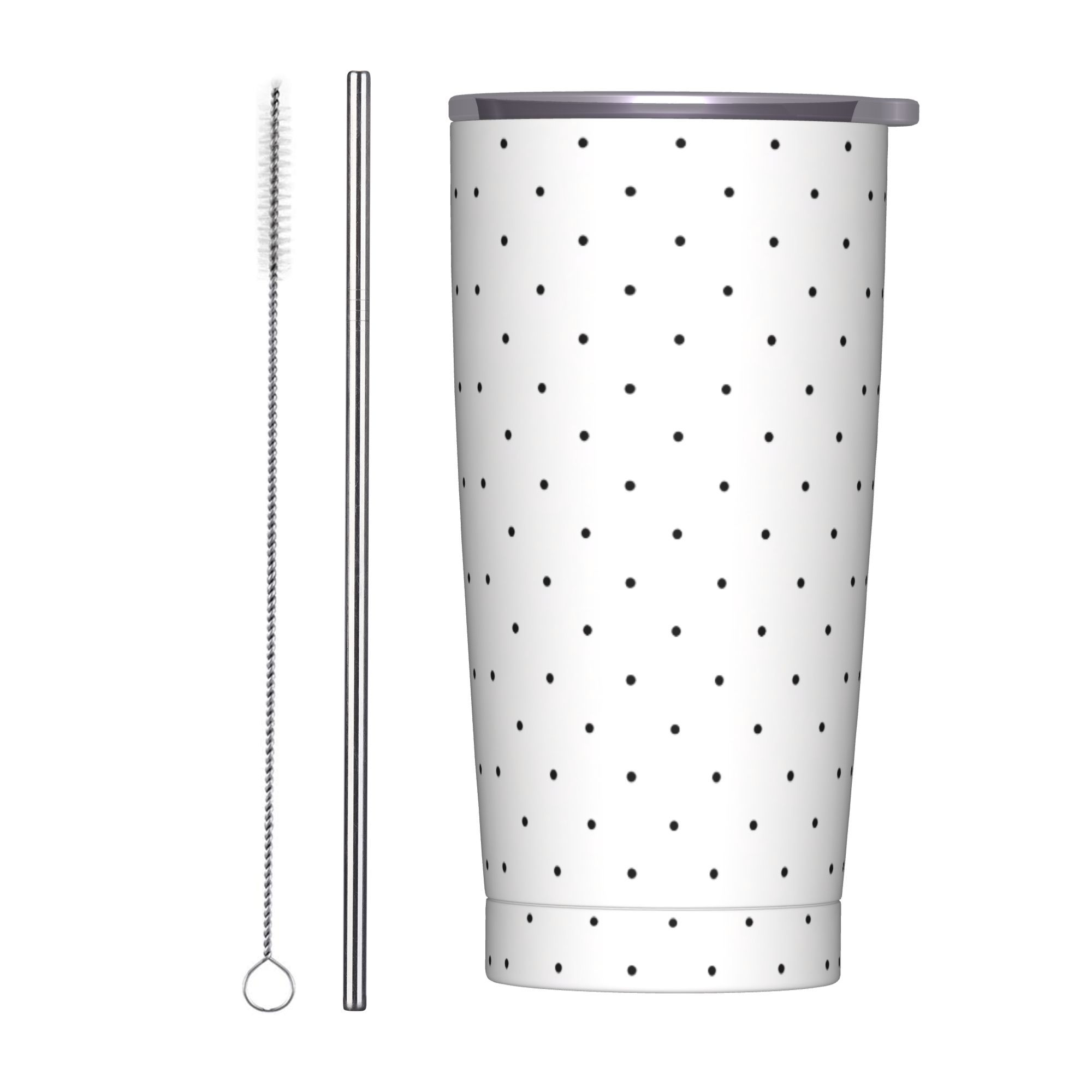 Black & White Polka Dot Patter - Tumbler 20Oz White のレビューと価格