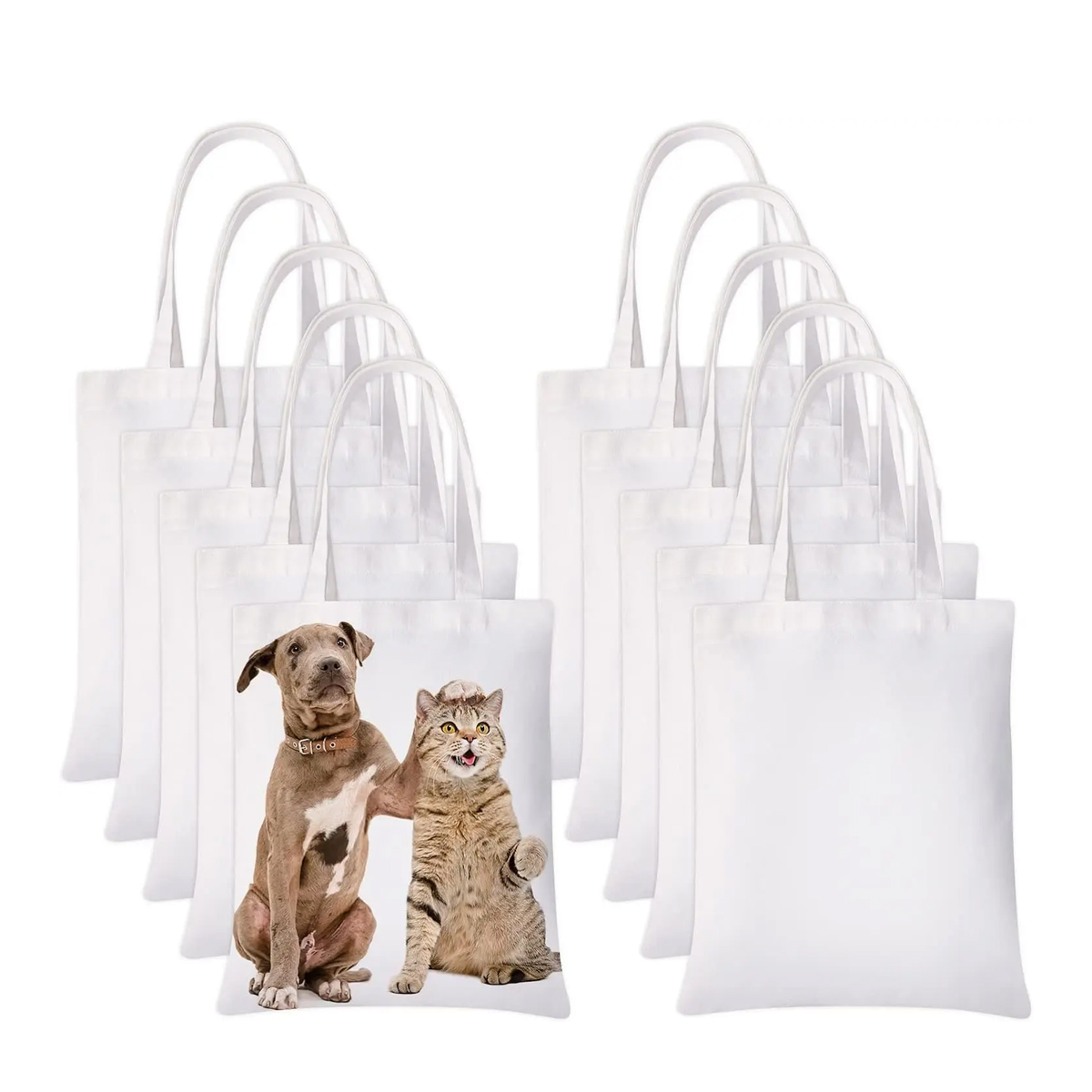 6pcs White Canvas Tote Bags, S - Tote Bag Sublimation のレビューと価格