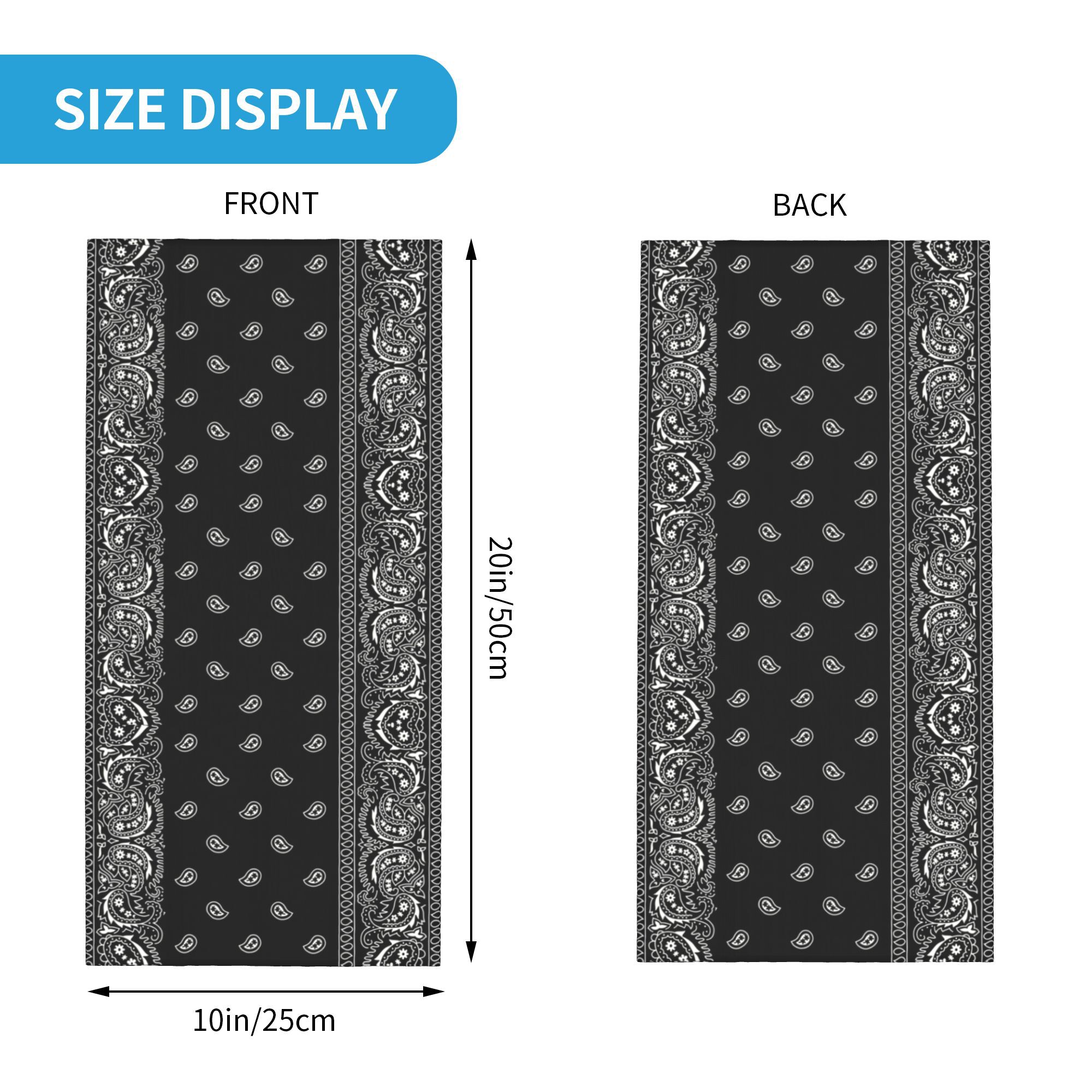 Custom Black And White Paisley - Bandana Blank White のレビューと価格
