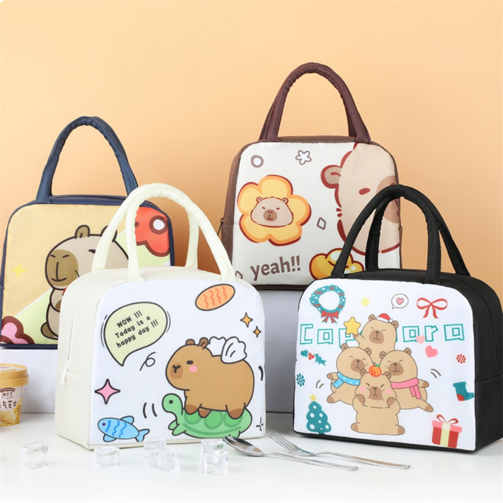 Cartoon Capybara Lunch Bag Ins - Tote Bag Sublimation のレビューと価格