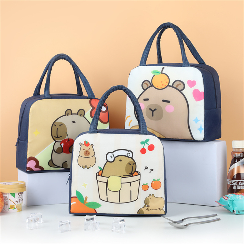 Cartoon Capybara Lunch Bag Ins - Tote Bag Sublimation のレビューと価格
