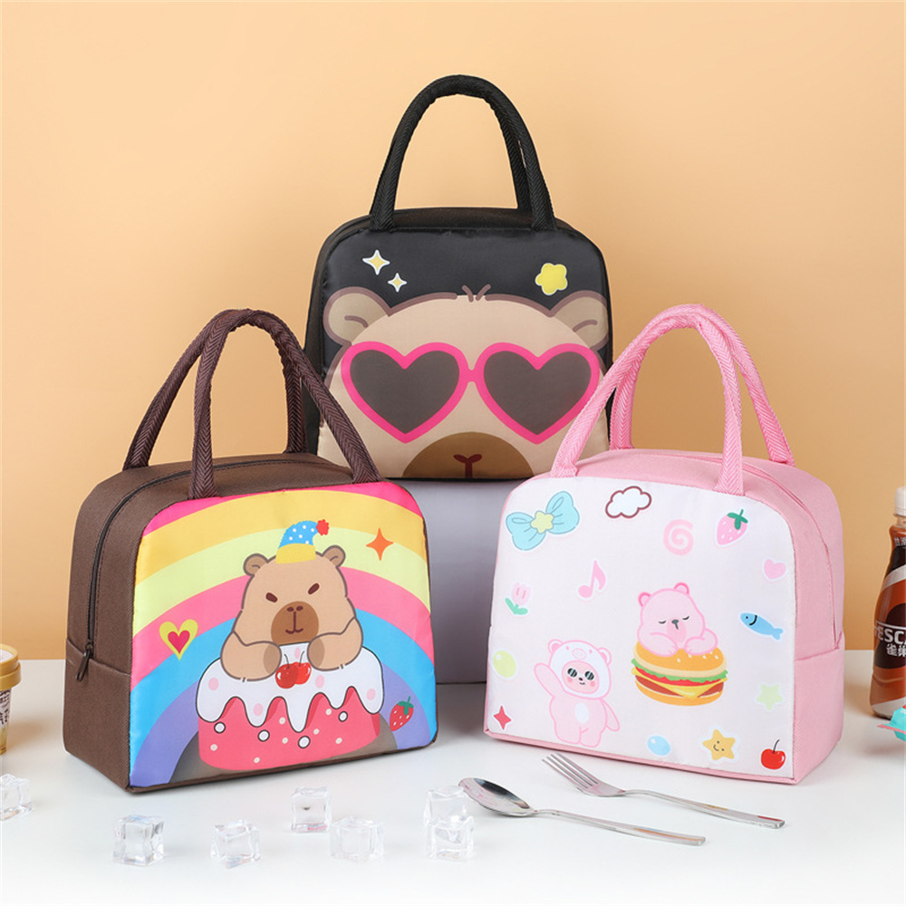 Cartoon Capybara Lunch Bag Ins - Tote Bag Sublimation のレビューと価格