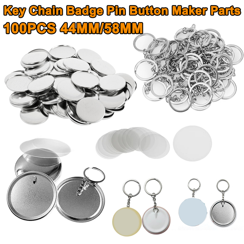 100PCS 44MM 58MM Plastic Metal - Button Badge Blank のレビューと価格