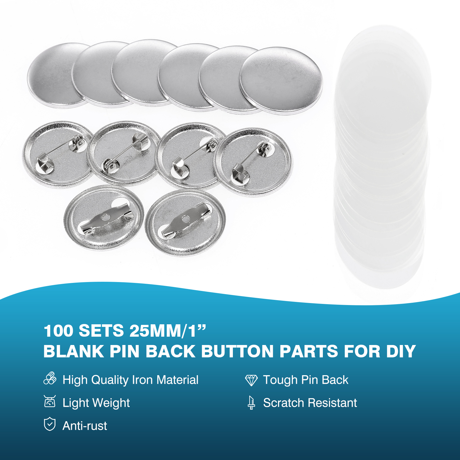 100Pcs Mini DIY Round Mirror M - Button Badge Blank のレビューと価格