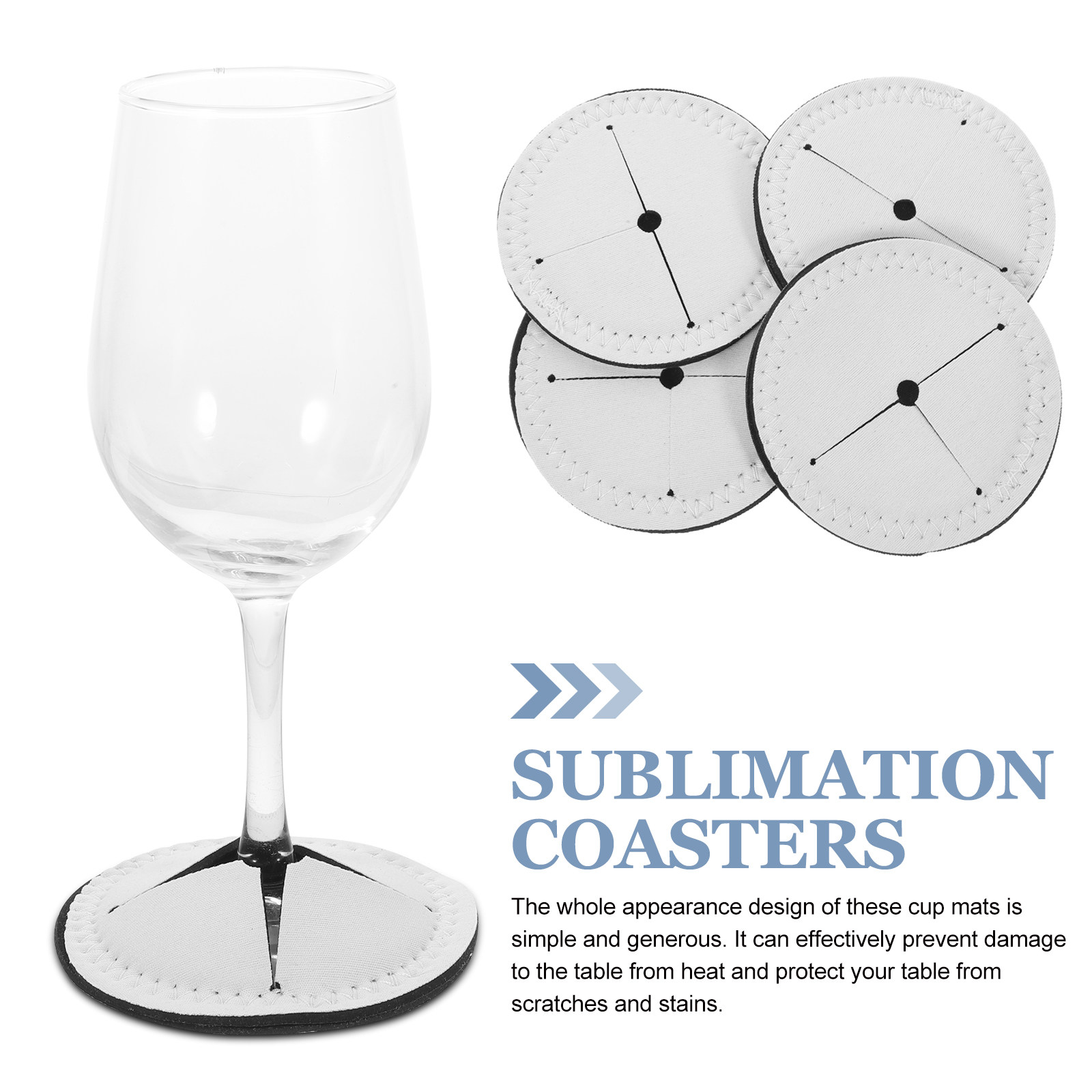 4Pcs Red Wine Cup Coasters Hea - Coaster Sublimation Blank のレビューと価格
