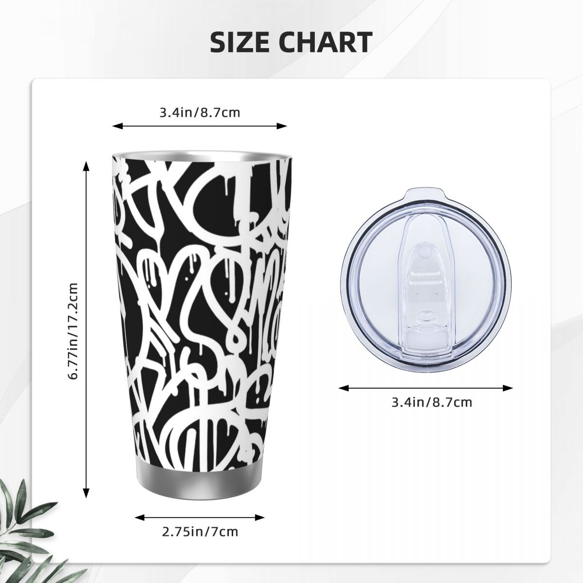 1pc Stainless Steel Water Bott - Tumbler 20Oz White のレビューと価格