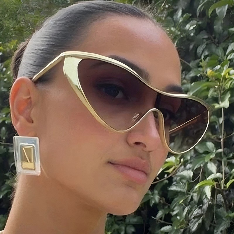 Rimless Y2K Style Sunglasses R - Metal Photo Panel のレビューと価格