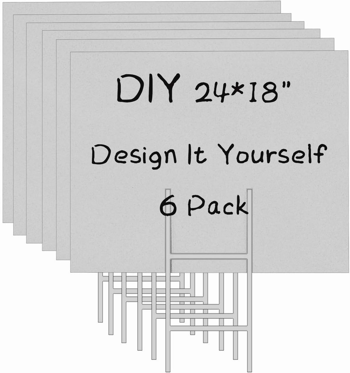 6 Pack 24x18 White Blank Lawn  - Yard Sign Blank のレビューと価格