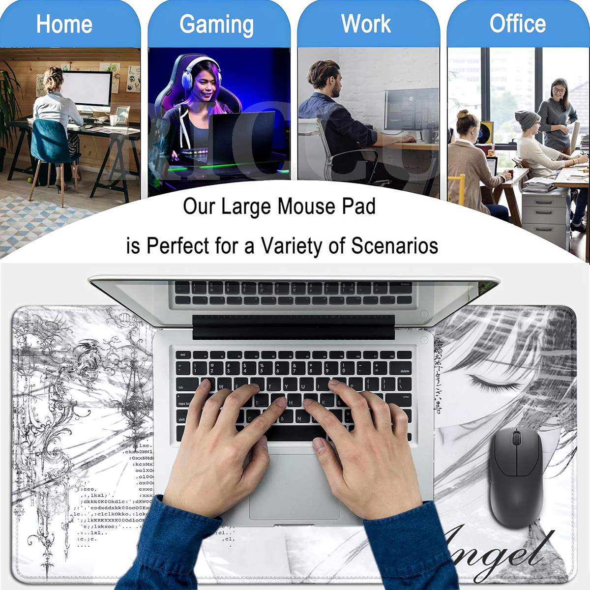 Anime Aesthetics Mousepad Blac - Mouse Pad Blank Sublimation のレビューと価格