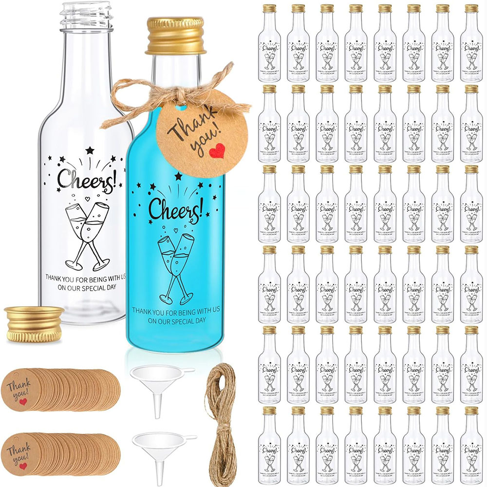 50Pack Mini Liquor Bottles,1.7 - Water Bottle Blank のレビューと価格