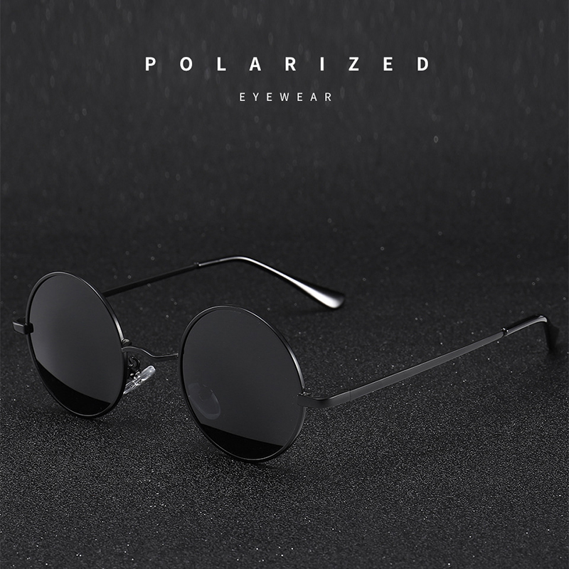 Retro Vintage Round Sunglasses - Metal Photo Panel のレビューと価格