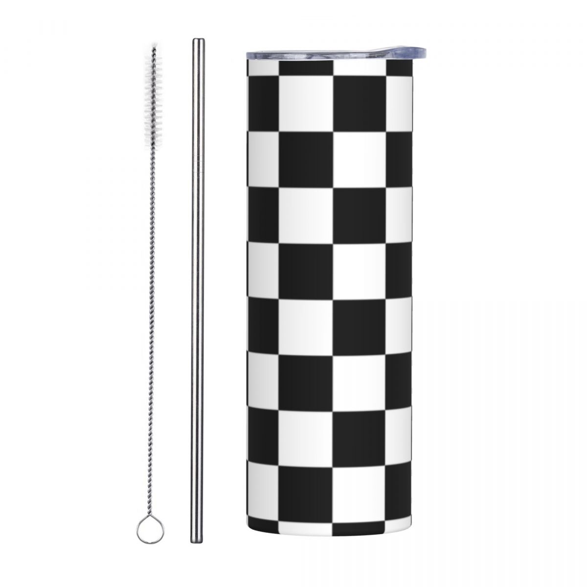 Black And White Checkerboard S - Tumbler 20Oz White のレビューと価格