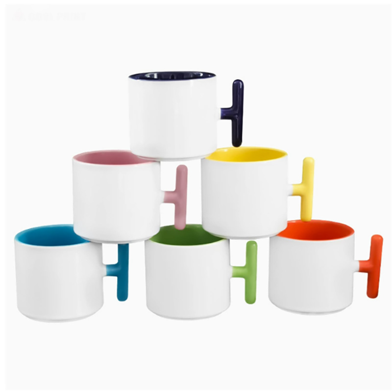 2PCS Creativity T-shaped handl - Sublimation Mug White のレビューと価格
