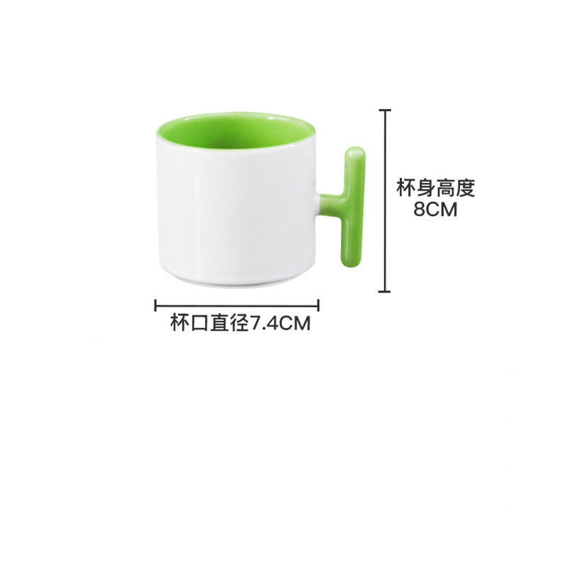2PCS Creativity T-shaped handl - Sublimation Mug White のレビューと価格