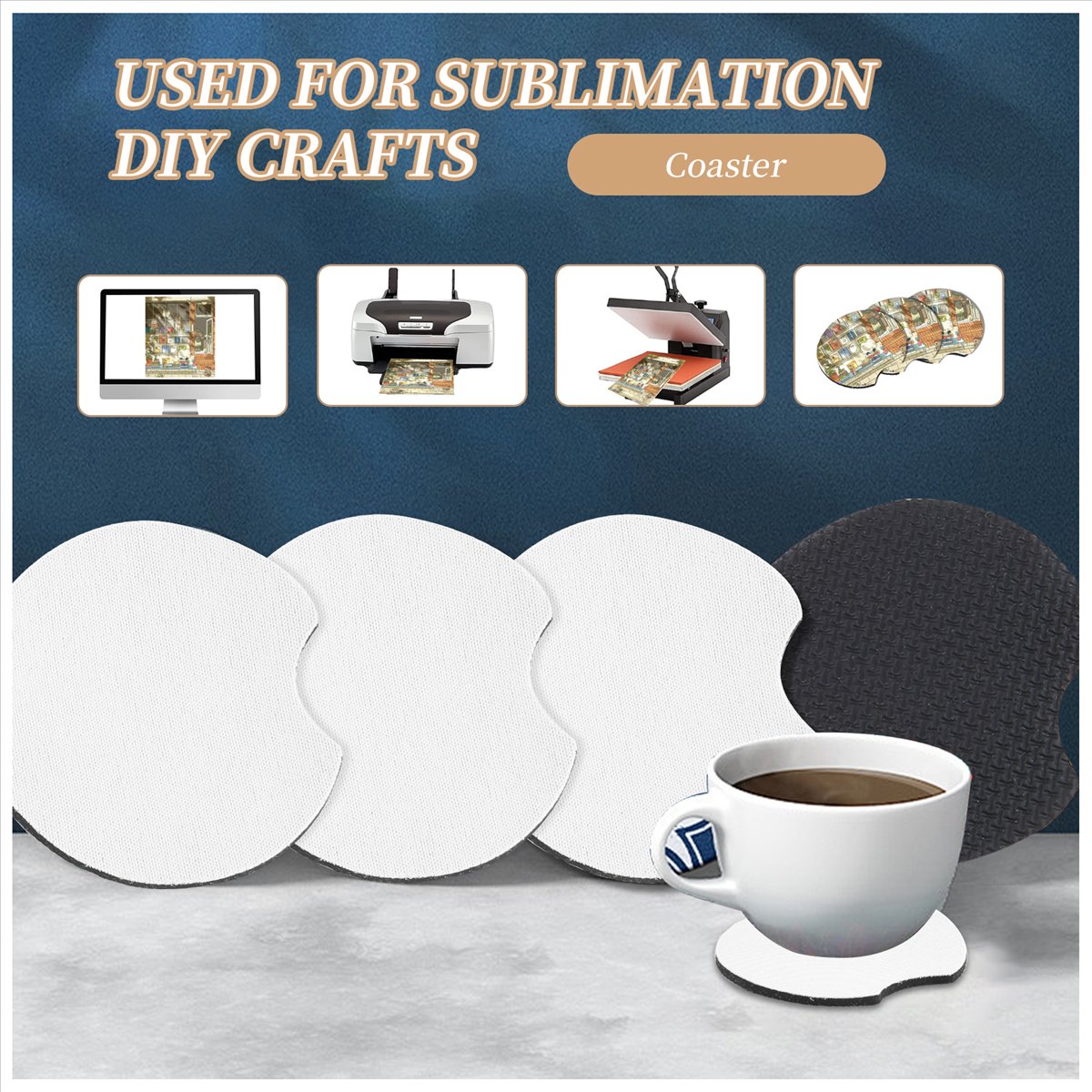 AA83 100 Pcs of Sublimation Bl - Coaster Sublimation Blank のレビューと価格