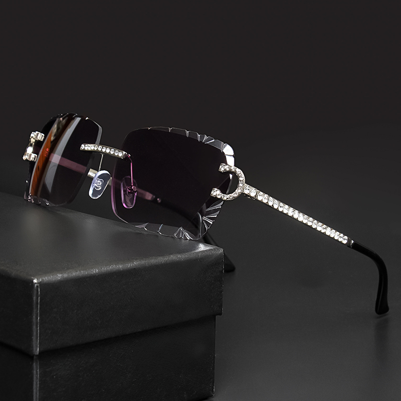 Fashion Rimless Square Sunglas - Metal Photo Panel のレビューと価格