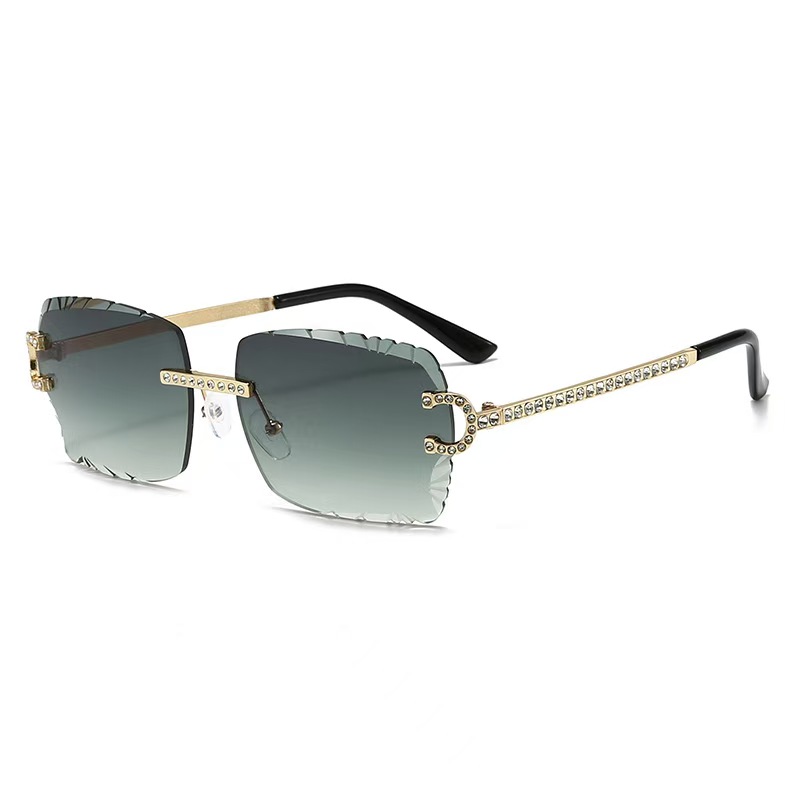 Fashion Rimless Square Sunglas - Metal Photo Panel のレビューと価格
