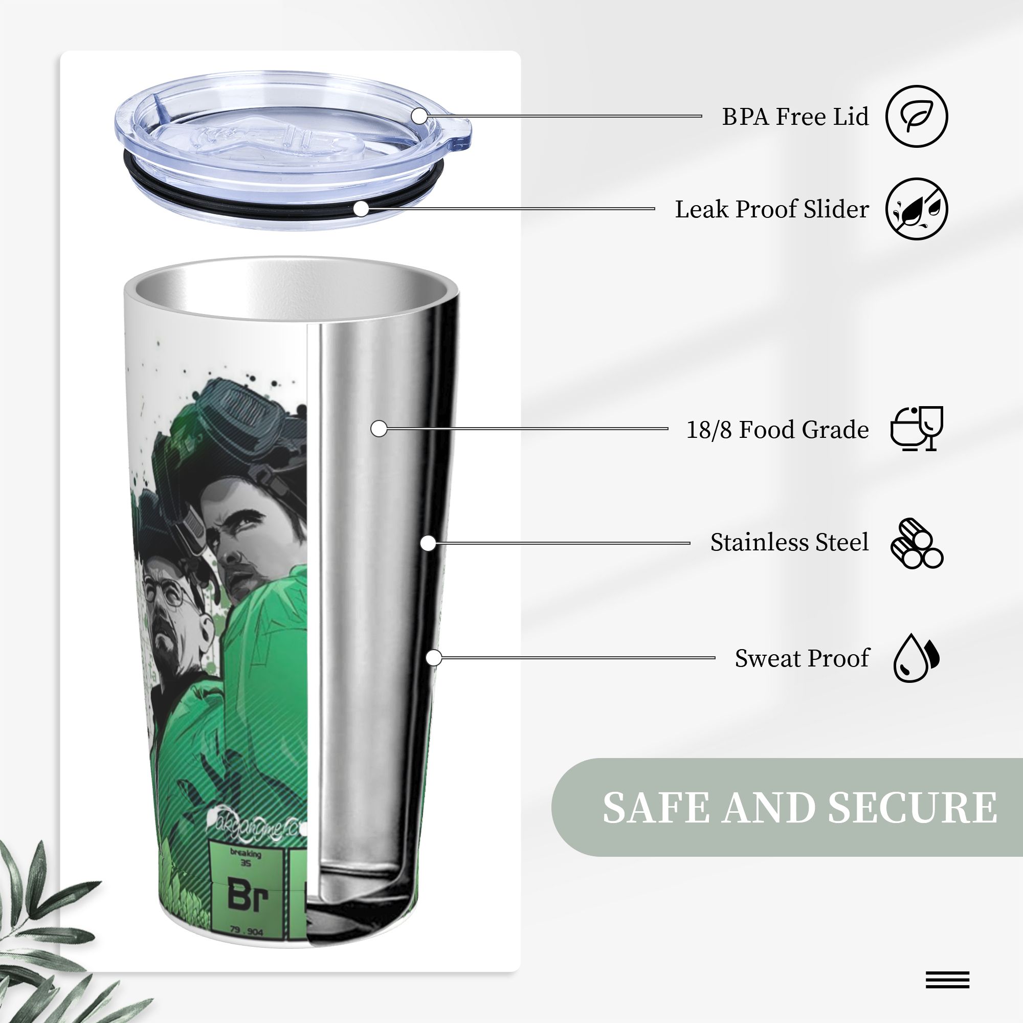 Breaking Bad Walter White Tumb - Tumbler 20Oz White のレビューと価格