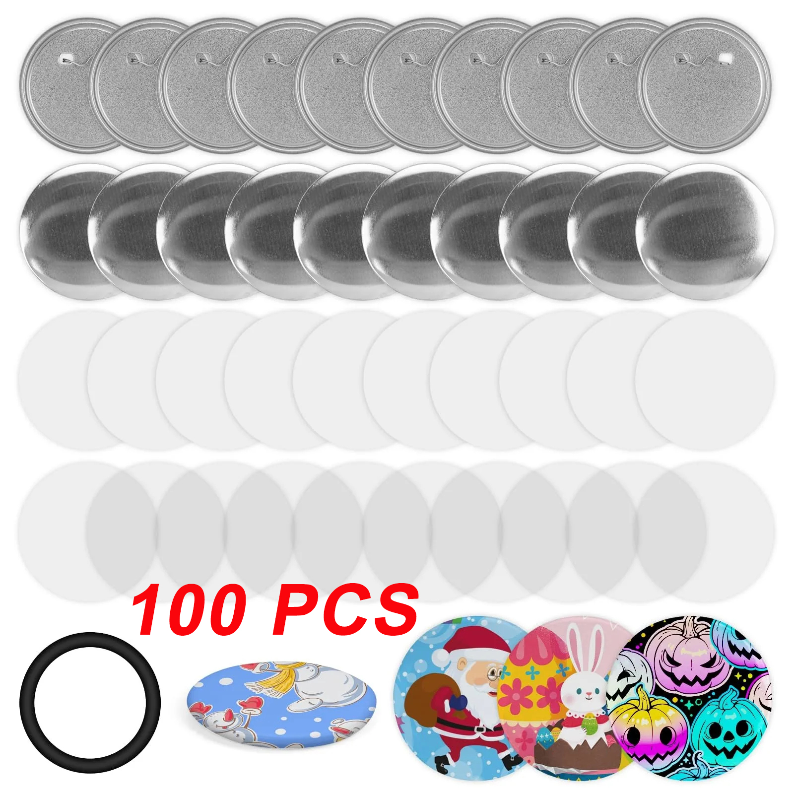 100PCS Blank Button Making Sup - Button Badge Blank のレビューと価格
