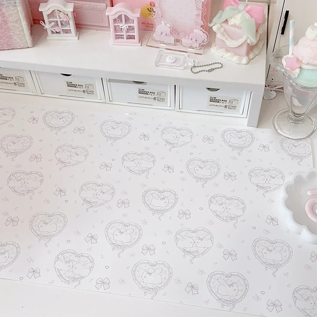 Kawaii Pink Rabbit Leather Des - Mouse Pad Blank Sublimation のレビューと価格
