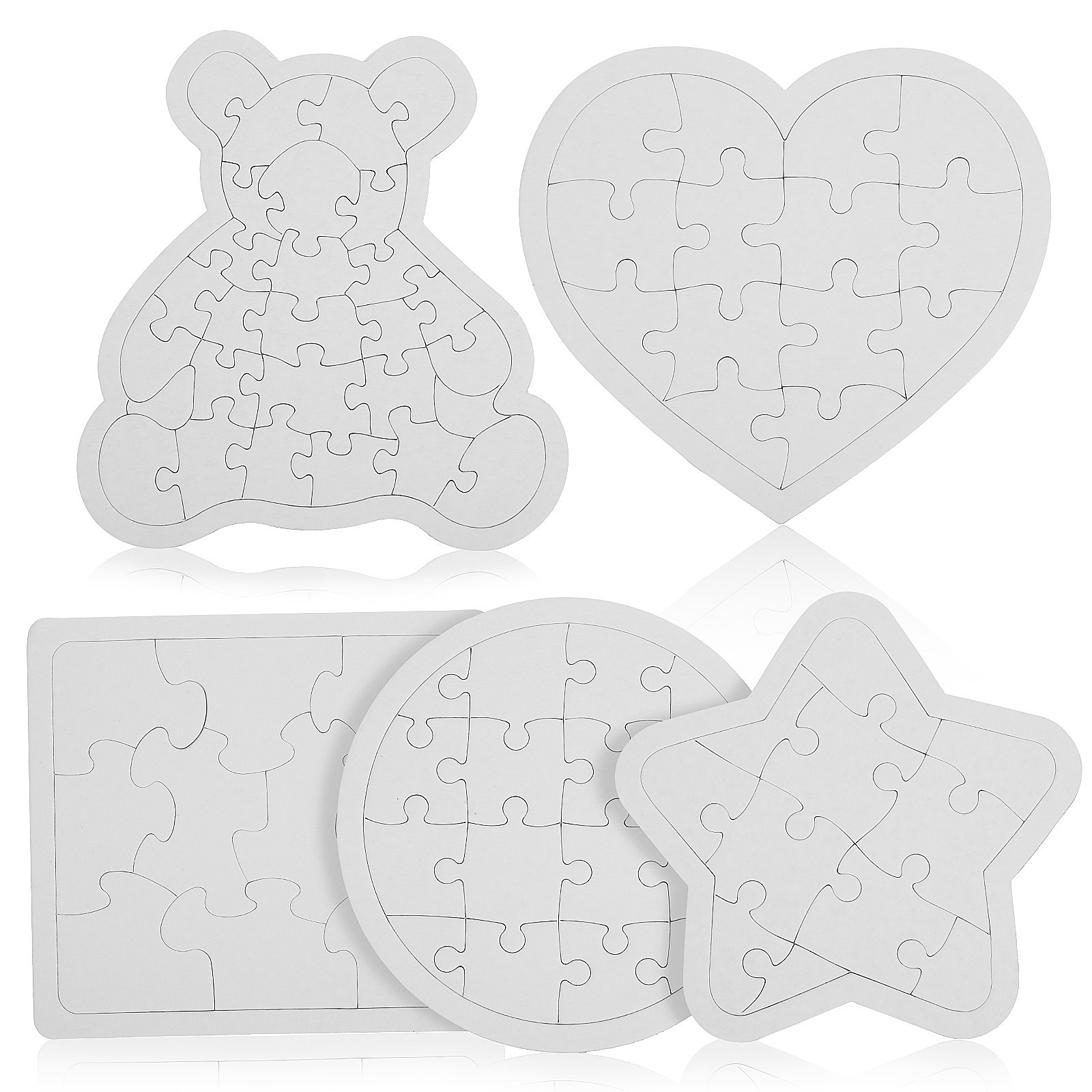 5Pcs White Blank Jigsaw Puzzle - Puzzle Blank White のレビューと価格