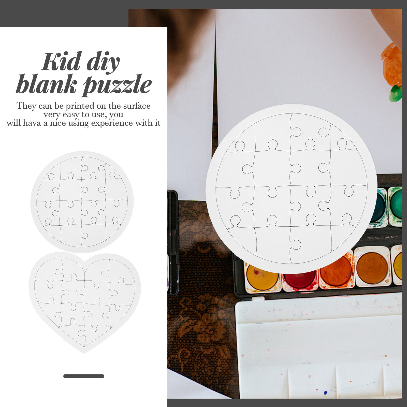 10Pcs Blank Kid DIY Puzzles Wh - Puzzle Blank White のレビューと価格