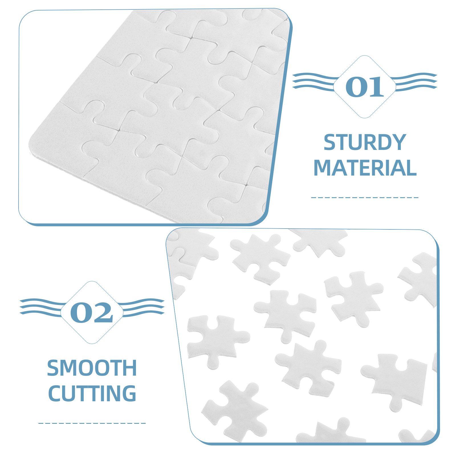 4 Sheets Blank Jigsaw Puzzle B - Puzzle Blank White のレビューと価格