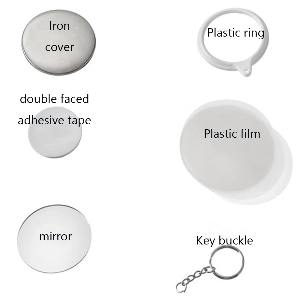 New 100PCS Key Ring Mirror Bla - Button Badge Blank のレビューと価格