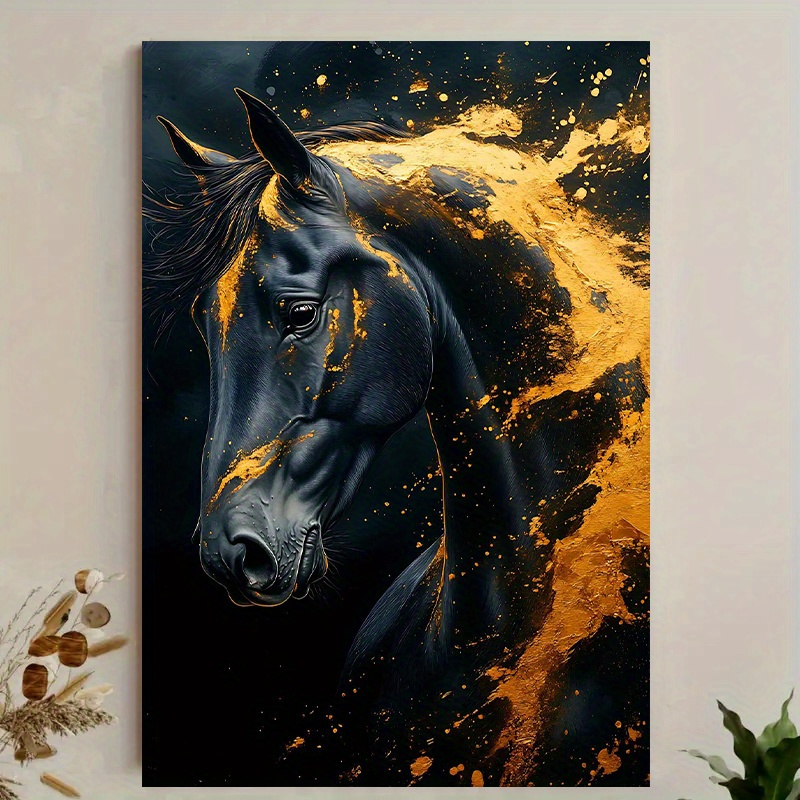 1pc Elegant Black Horse Canvas - Canvas Wrap Ready のレビューと価格
