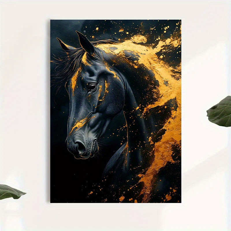 1pc Elegant Black Horse Canvas - Canvas Wrap Ready のレビューと価格