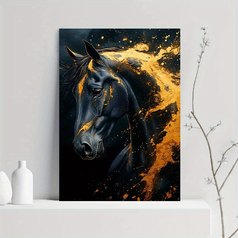 1pc Elegant Black Horse Canvas - Canvas Wrap Ready のレビューと価格