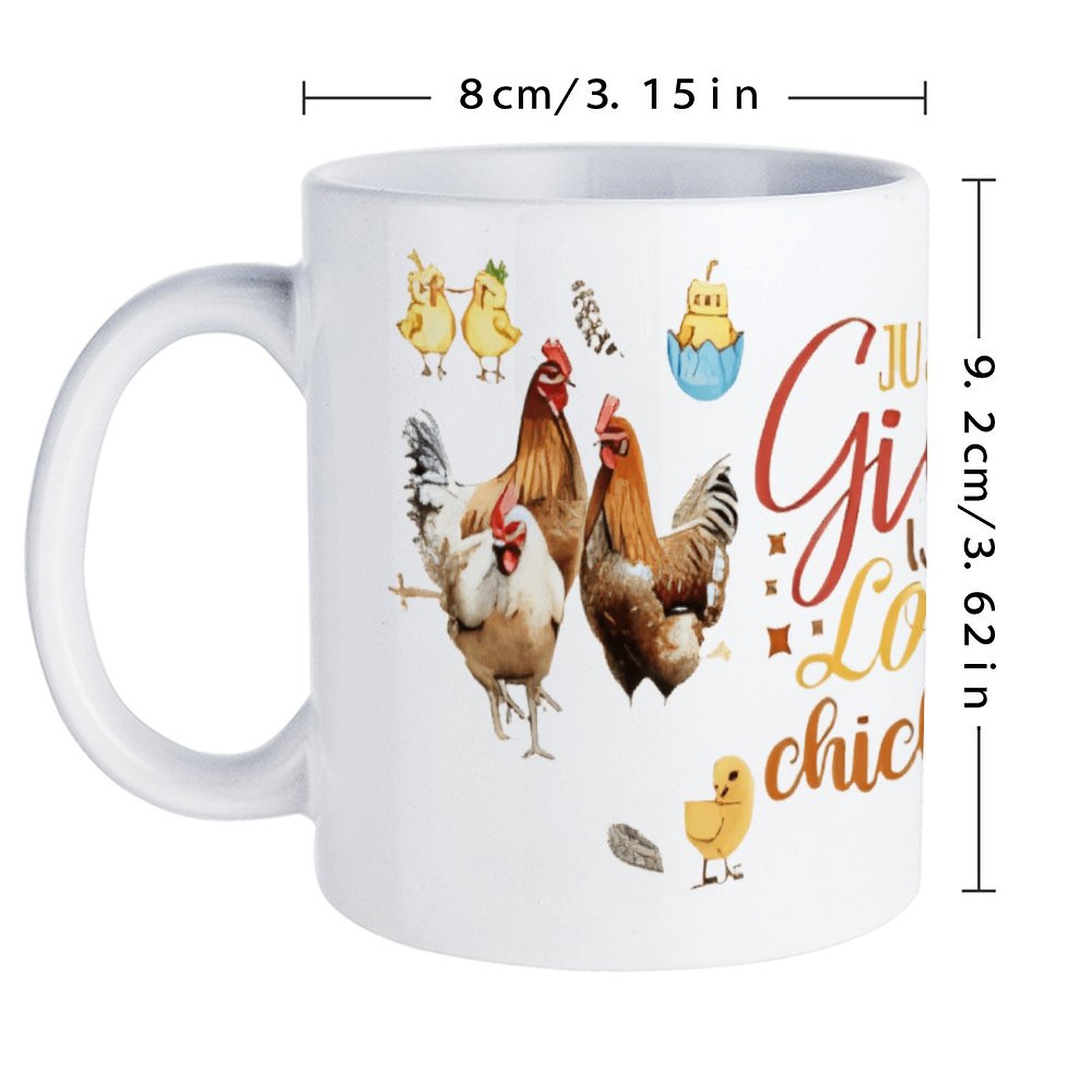 Just A Girl Who Loves Chickens - Sublimation Mug White のレビューと価格