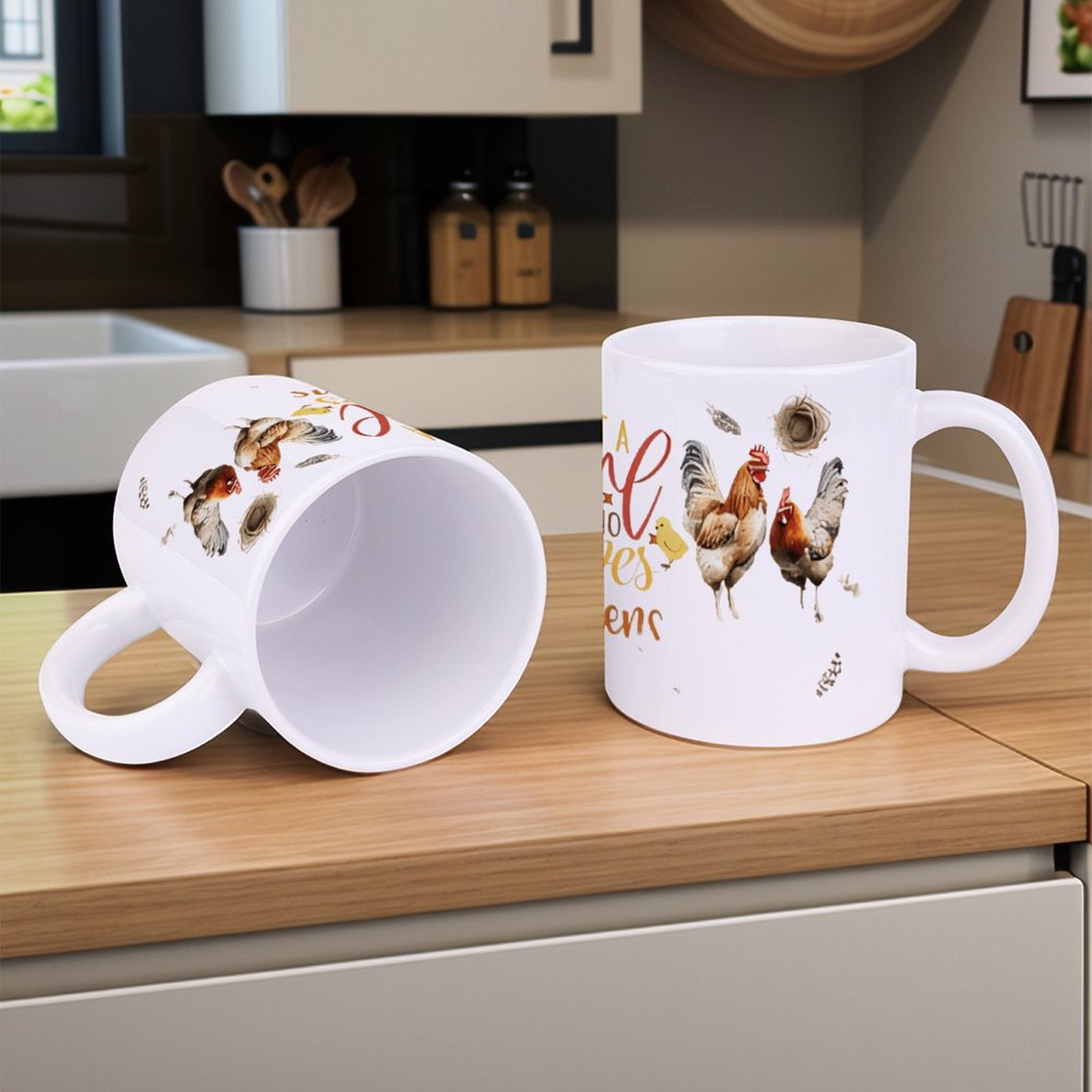 Just A Girl Who Loves Chickens - Sublimation Mug White のレビューと価格