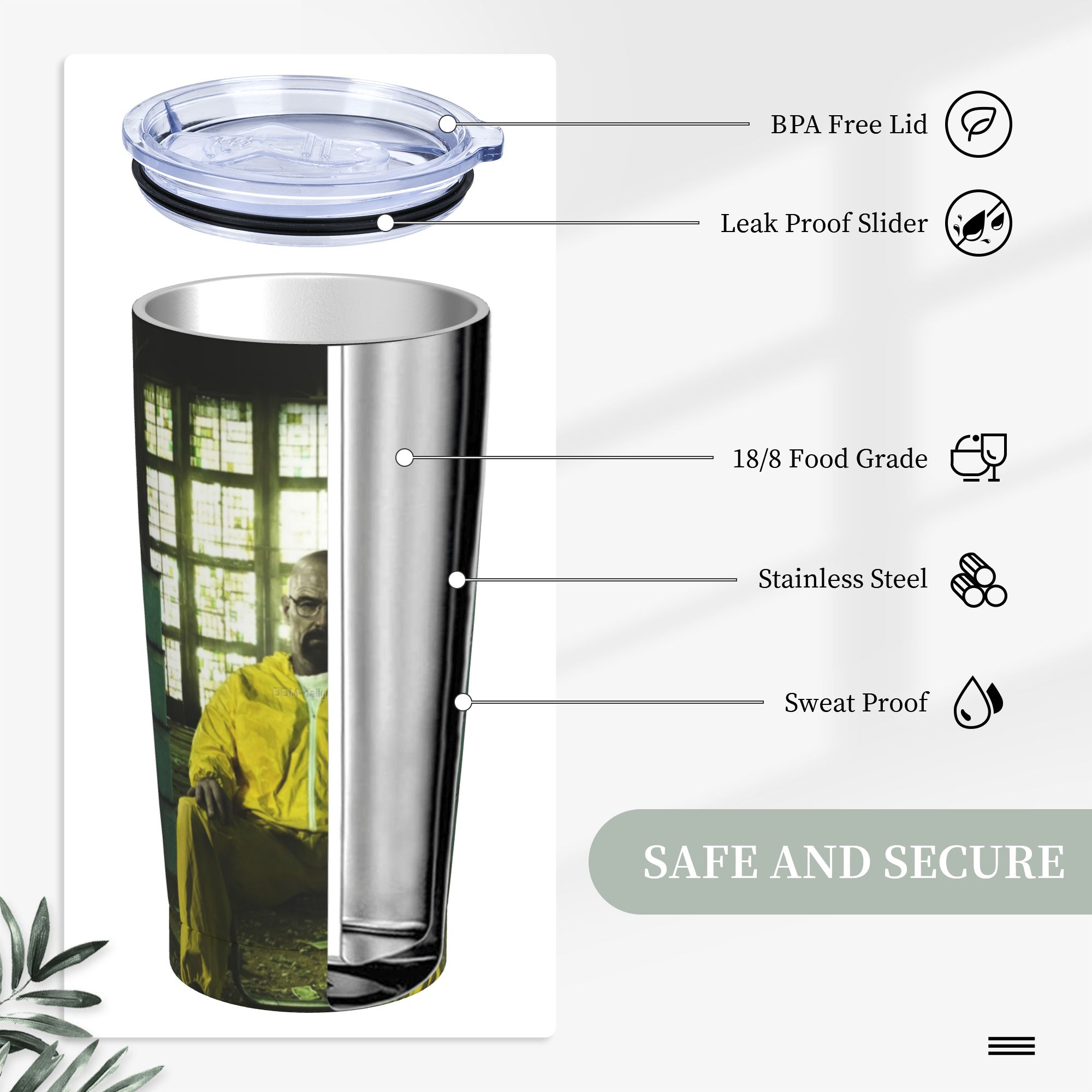 Breaking Bad Walter White Tumb - Tumbler 20Oz White のレビューと価格