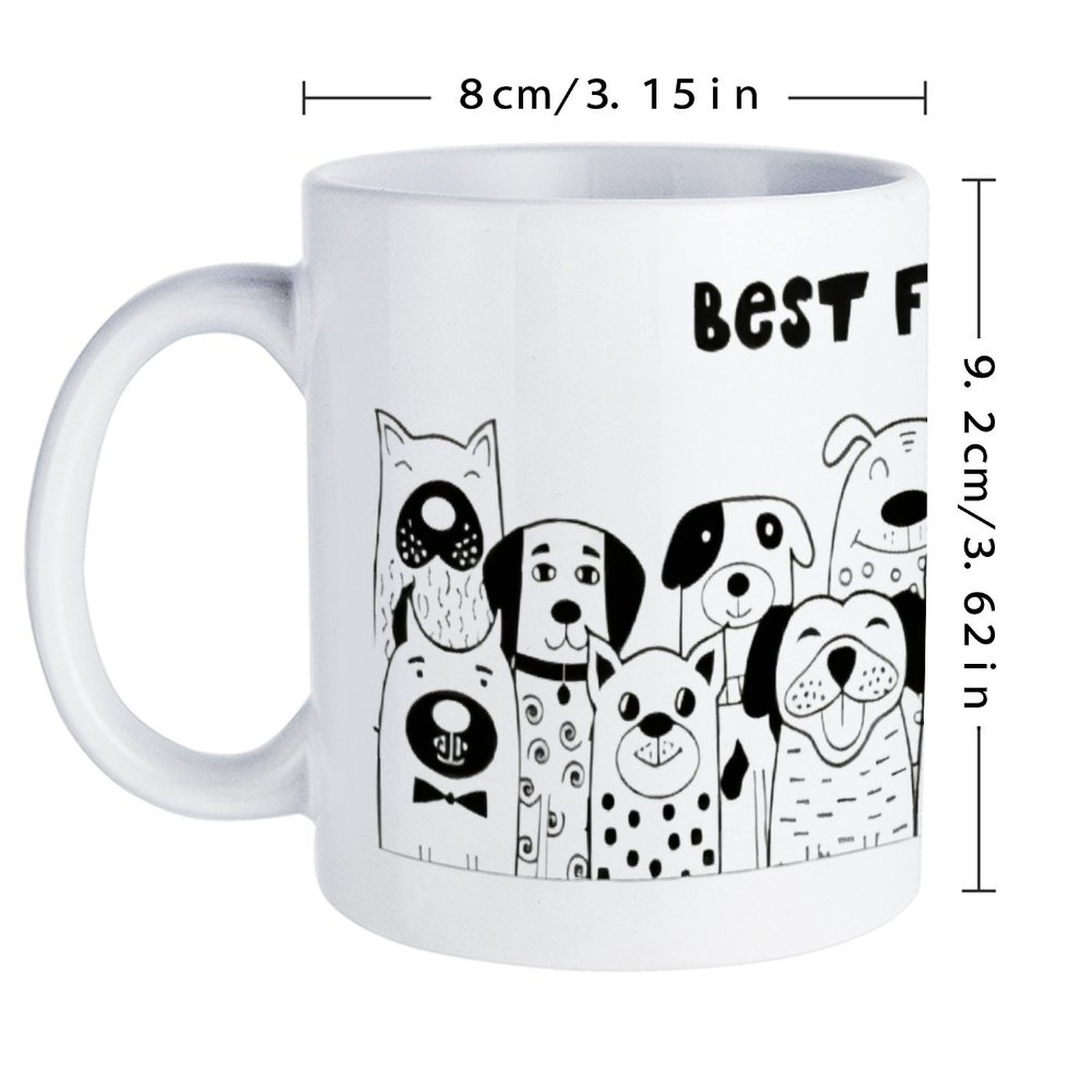 Illustration Of Dogs With The  - Sublimation Mug White のレビューと価格